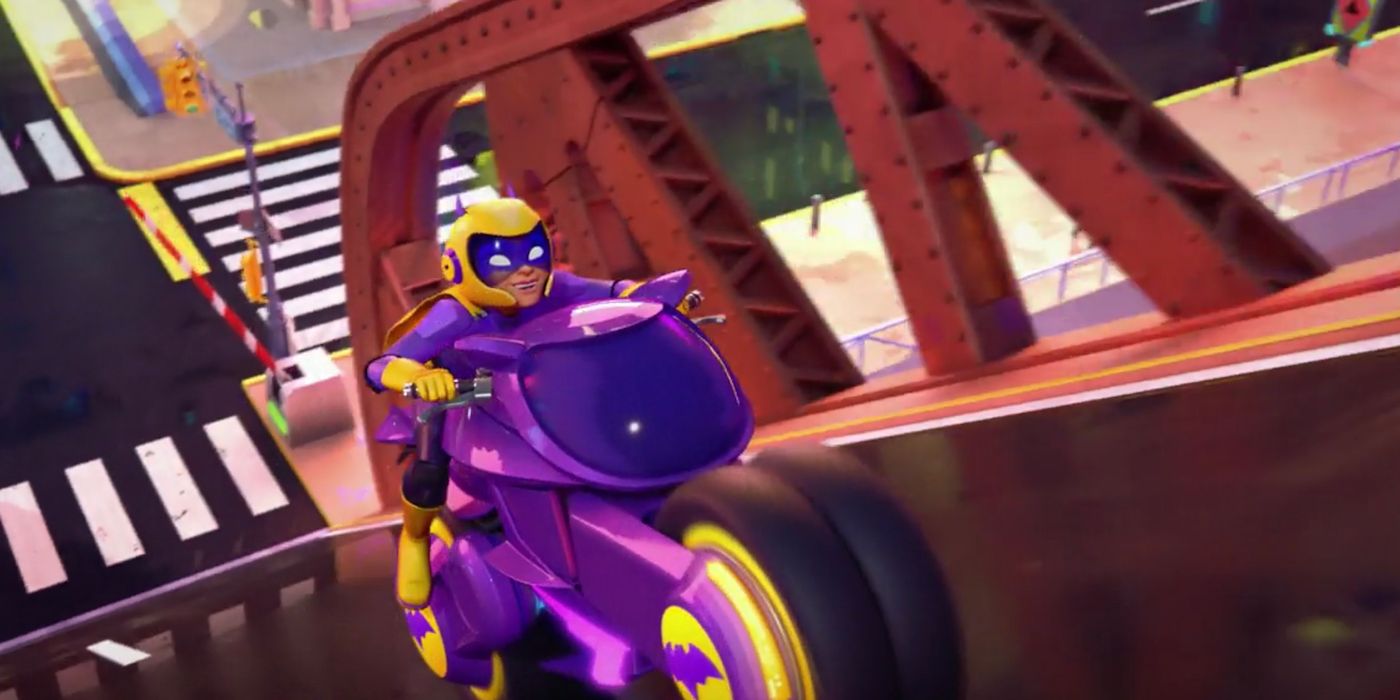 Batwheels fik Batgirl til at hoppe en bro som 2 Fast 2 Furious