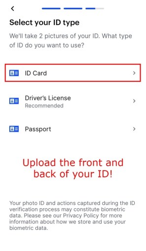 Bekræft dit ID på Coinbase
