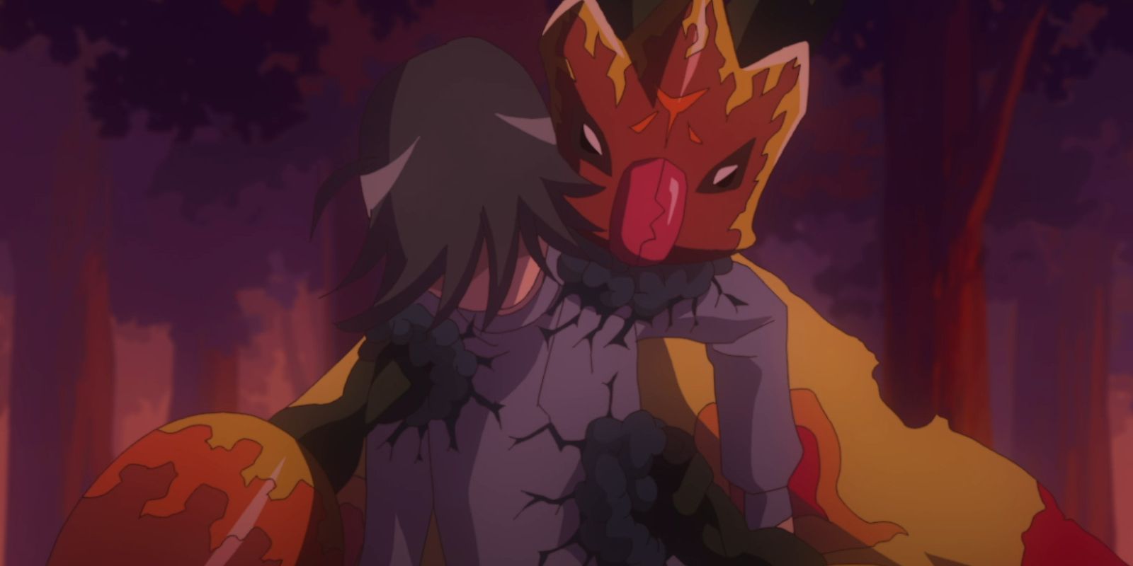 Tamotsu og Shadramons forfærdelige fusion på Digimon Ghost Game