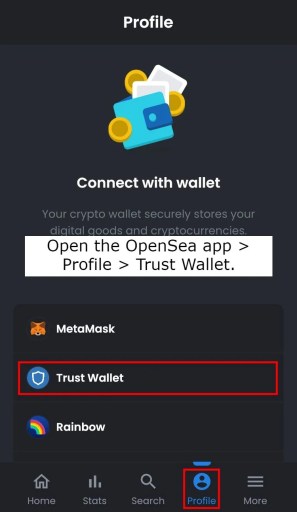 Tilslut Trust Wallet til OpenSea