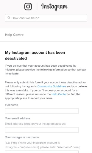 Din konto er blevet midlertidigt låst Instagram