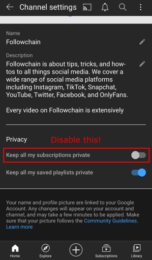 YouTube holder abonnementer private