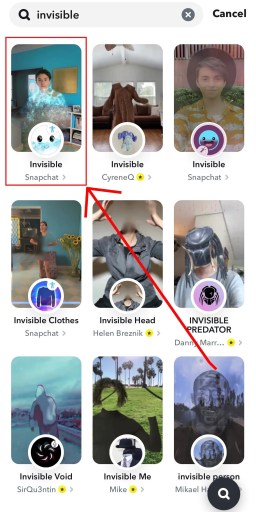 Snapchat usynligt filter