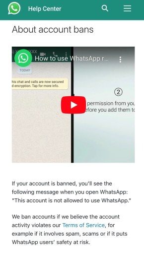 WhatsApp-kontoforbud