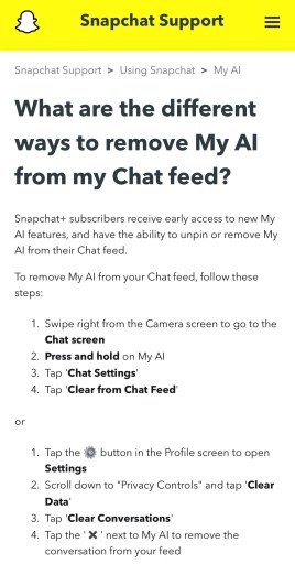 Sådan fjerner du min AI på Snapchat