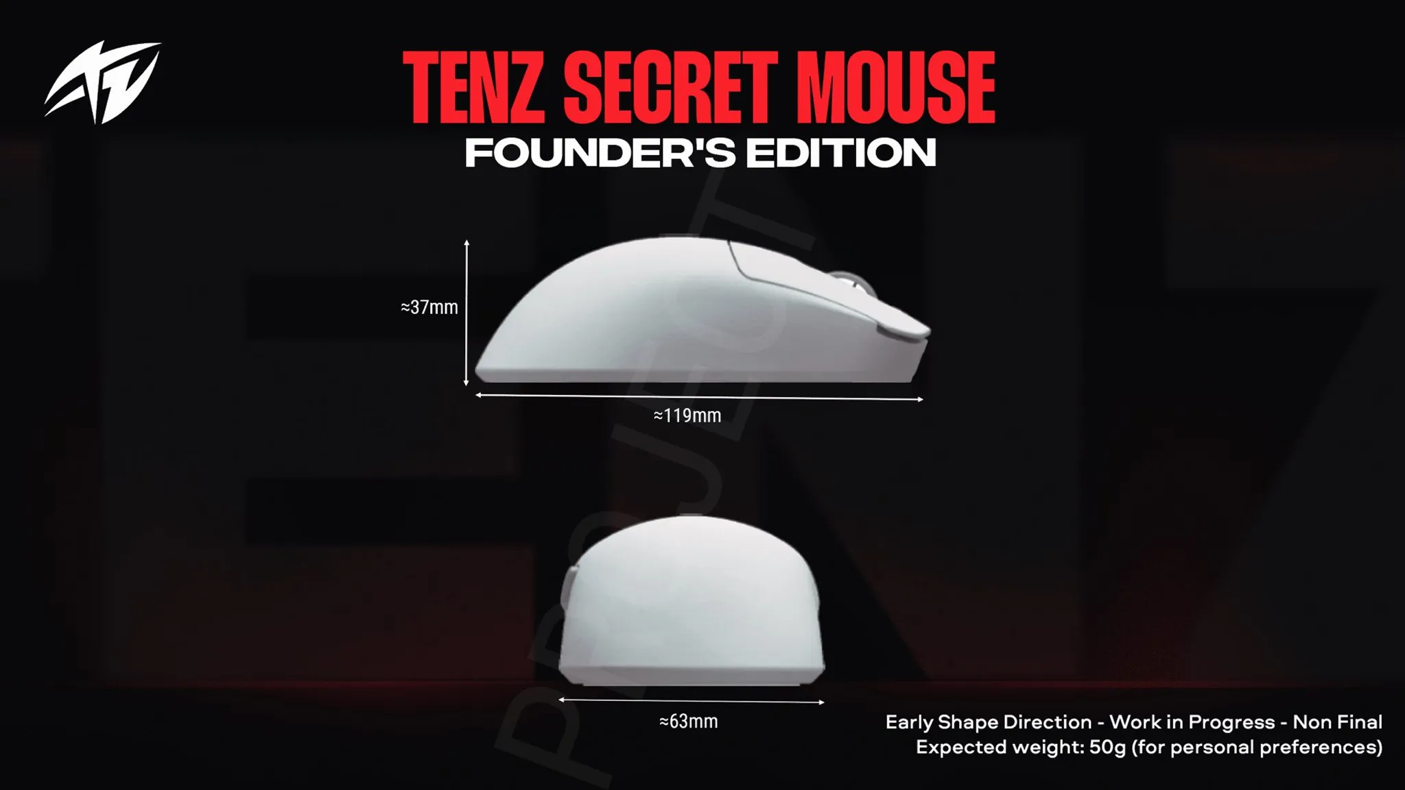 "Super tidlig prototype" af TenZ's mus