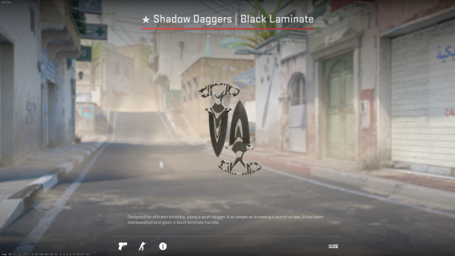 Shadow Daggers Black Laminate fra CS2.