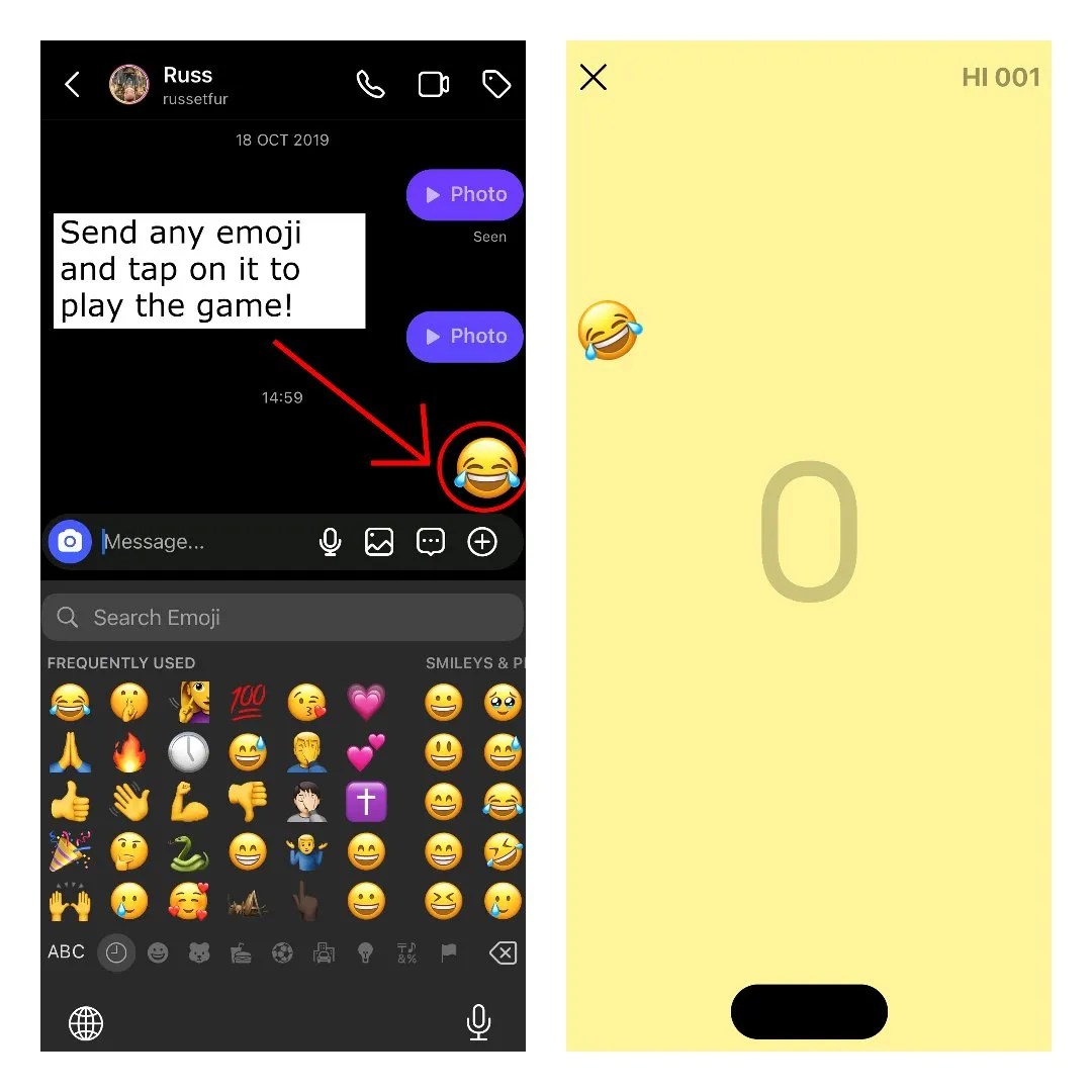 Emoji-spil på Instagram