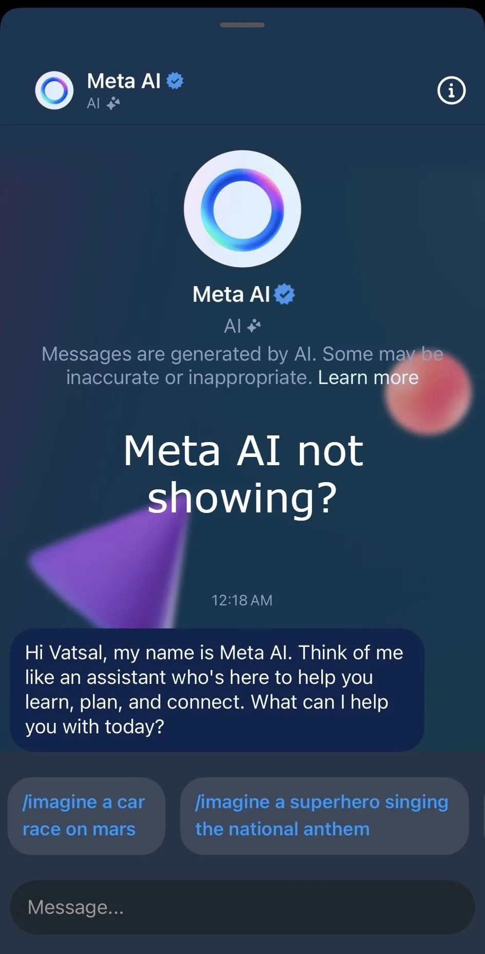 Meta AI virker ikke